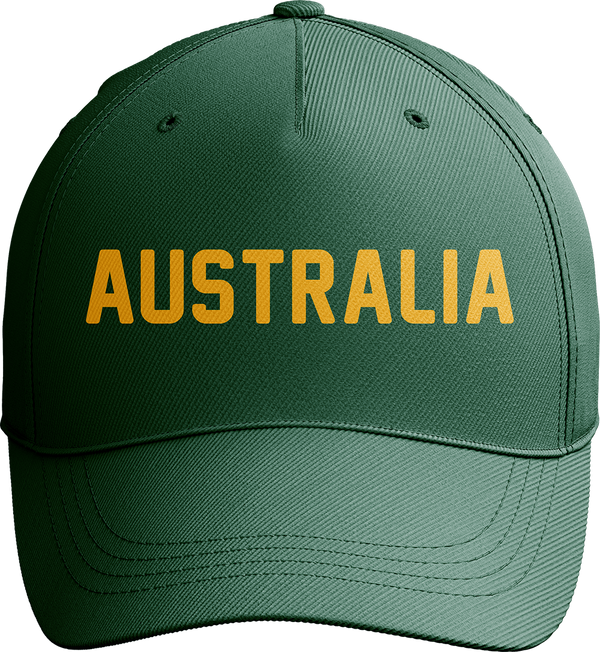 Premium Australia World Cup Soccer Baseball Cap in Green and Gold