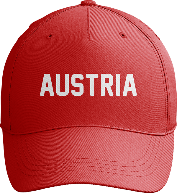 Austria World Cup Red Baseball Cap with White Lettering