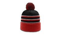 134 Striped Acrylic Beanie with Cuff and Pom thumbnail 3