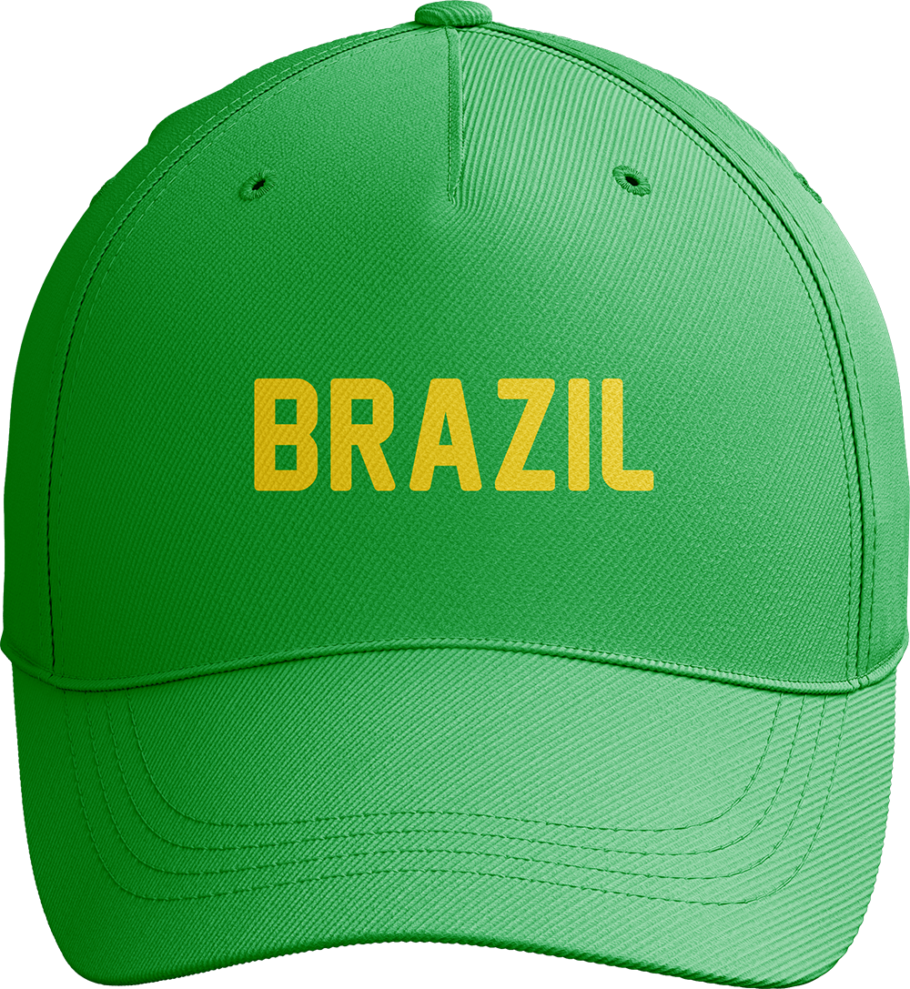 Premium Brazil Soccer Cap with Bold Green and Yellow Design