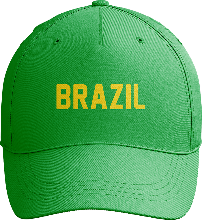 Premium Brazil Soccer Cap with Bold Green and Yellow Design