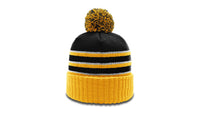 134 Striped Acrylic Beanie with Cuff and Pom thumbnail 1