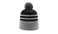 134 Striped Acrylic Beanie with Cuff and Pom thumbnail 2