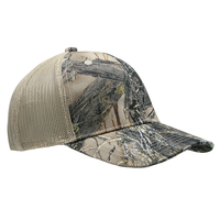 6-Panel Distressed Structured Trucker Cap with Camo Mesh Back thumbnail 7 6-panel distressed structured trucker cap with camo mesh back