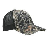 6-Panel Distressed Structured Trucker Cap with Camo Mesh Back thumbnail 8 6-panel distressed structured trucker cap with camo mesh back