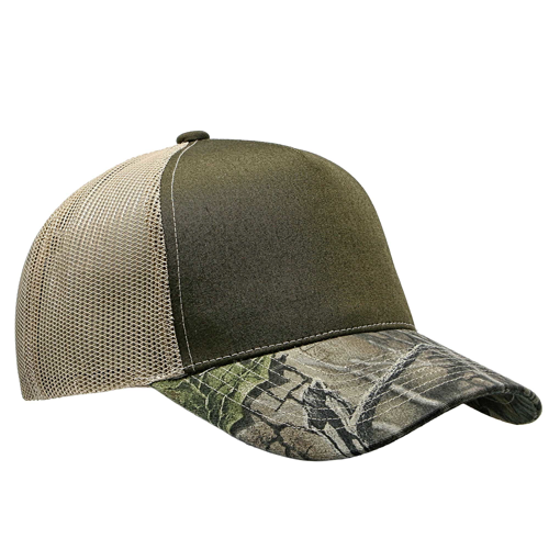 5 Panel Structured Poly/Cotton Front Mesh Back Camo Trucker Hat