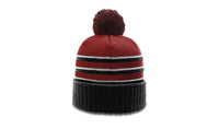 134 Striped Acrylic Beanie with Cuff and Pom thumbnail 4