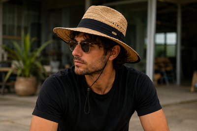 Natural Wide Brim Straw Hats with Adjustable Fit