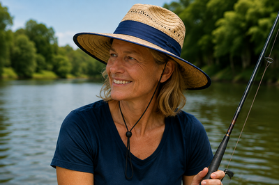 Natural Wide Brim Straw Hats with Adjustable Fit