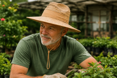 Natural Wide Brim Straw Hats with Adjustable Fit