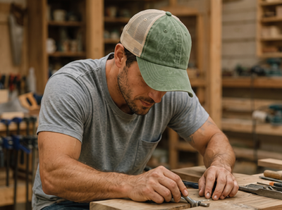 Flex Enzyme Trucker Cap with Metal Buckle Strap