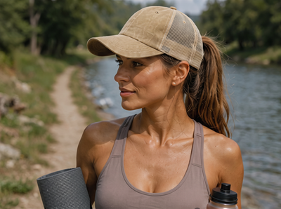 Flex Enzyme Trucker Cap with Metal Buckle Strap