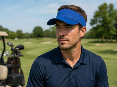 Pro Golf Visor with Adjustable Velcro Strap and Mesh Ventilation
