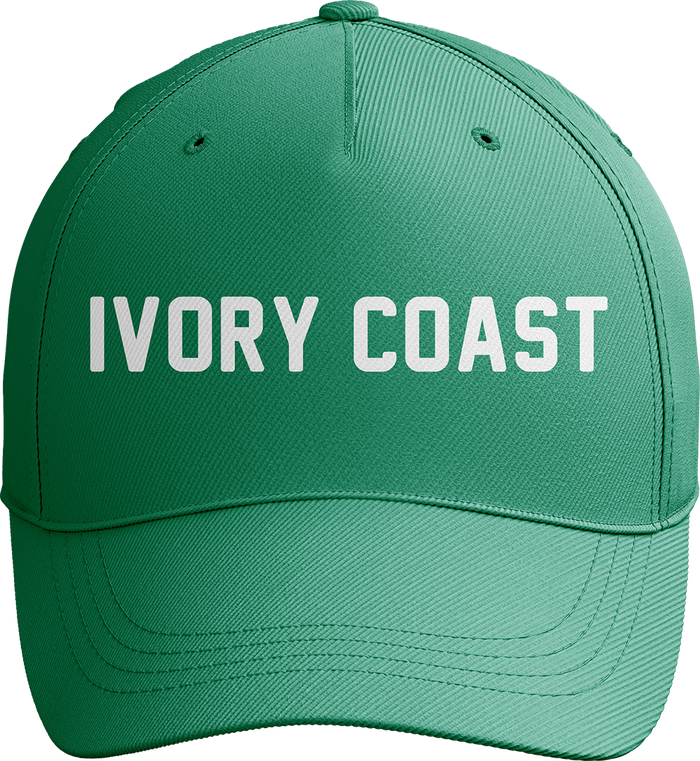 Ivory Coast World Cup Soccer Baseball Cap in Green and White