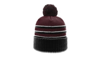 134 Striped Acrylic Beanie with Cuff and Pom thumbnail 6