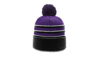 134 Striped Acrylic Beanie with Cuff and Pom thumbnail 10