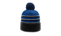 134 Striped Acrylic Beanie with Cuff and Pom thumbnail 12