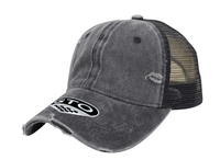 GTO Enzyme Washed Destroyed Trucker Cap with Mesh Back thumbnail 2 gto enzyme washed destroyed trucker - madhats.com.au