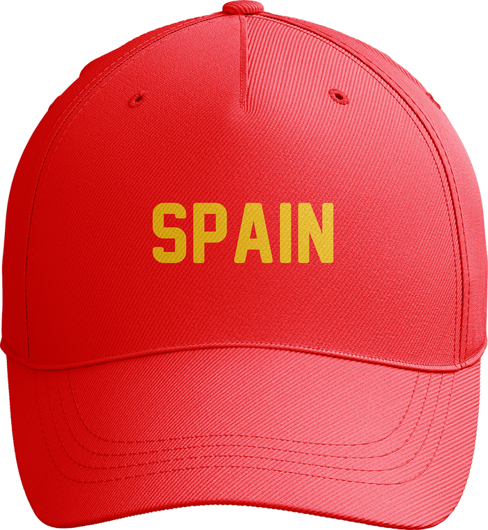 Spain World Cup Soccer Cap with Gold Embroidery
