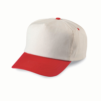 5-Panel Natural Crown Visor with Colored Curved Brim thumbnail 1
