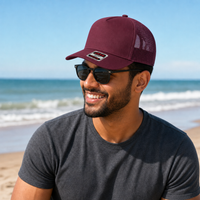 Ottocap 32285 A-Frame 5-Panel Mesh Back Trucker Hat thumbnail 48 maroon moodboard