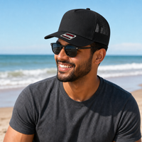 Ottocap 32285 A-Frame 5-Panel Mesh Back Trucker Hat thumbnail 24 black moodboard