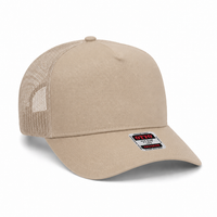Ottocap 32285 A-Frame 5-Panel Mesh Back Trucker Hat thumbnail 78 khaki angle