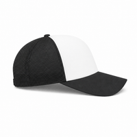 Rapper Flex High Crown Trucker Cap with Mesh Panels thumbnail 19 black hat white front right
