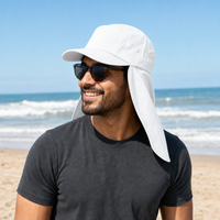 7504 Flex Cotton Legionnaire Caps with Adjustable Velcro Strap thumbnail 24 white moodboard