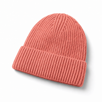 Premium Merino Wool Beanie with Cuff – Soft & Warm Knit Hat thumbnail 6 pink angle