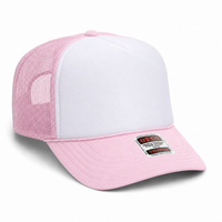 Ottocap 39165 High Crown Foam trucker with rope thumbnail 127 soft pink white soft pink angle