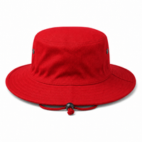 Surf Hat with Break-Away Strap in Wide Brim Design thumbnail 45 red back