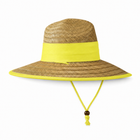 Natural Wide Brim Straw Hats with Adjustable Fit thumbnail 46 yellow right