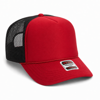 Ottocap 39165 High Crown Foam trucker with rope thumbnail 75 red red black angle
