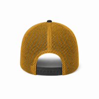 Rapper Flex High Crown Trucker Cap with Mesh Panels thumbnail 218 black hat gold front back