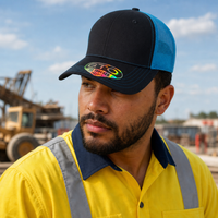 GTO 112 Trucker Hat with Ventilated Comfort and Adjustable Fit thumbnail 105 black aqua moodboard