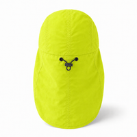 Flex 4057 Water Resistant Legionnaire Caps with Adjustable Strap thumbnail 80 fluoro lime back