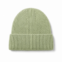 Premium Merino Wool Beanie with Cuff – Soft & Warm Knit Hat thumbnail 143 lime mint back