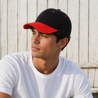 HBC Two-Tone Cap with Iconic Hudson's Bay Stripes thumbnail 49 black/red moodboard