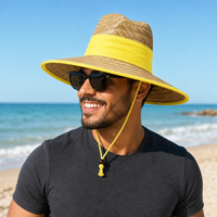 Natural Wide Brim Straw Hats with Adjustable Fit thumbnail 49 yellow moodboard