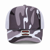 Ottocap 39165 High Crown Foam trucker with rope thumbnail 231 snow camo/white front