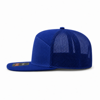 R168 Trucker Hat with Breathable Mesh and Adjustable Fit thumbnail 78 royal left