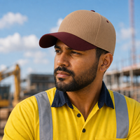 A Frame Flex Cap with Adjustable Snapback and Premium Cotton thumbnail 218 khakhi maroon moodboard