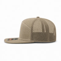 R168 Trucker Hat with Breathable Mesh and Adjustable Fit thumbnail 70 khaki left