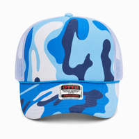 Ottocap 39165 High Crown Foam trucker with rope thumbnail 233 sky camo/white front