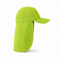 7504 Flex Cotton Legionnaire Caps with Adjustable Velcro Strap thumbnail 4 lime right