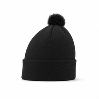 FLEX Acrylic POM POM BEANIE thumbnail 24 black left