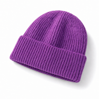 Premium Lambswool Flex Beanie with Cuff – Ultra Soft & Warm thumbnail 75 purple angle