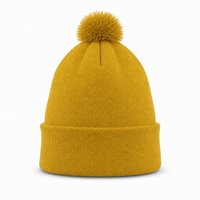 FLEX Acrylic POM POM BEANIE thumbnail 47 sunflower gold back
