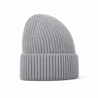 Premium Merino Wool Beanie with Cuff – Soft & Warm Knit Hat thumbnail 152 silver right